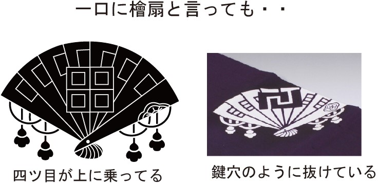 檜扇の家紋いろいろ